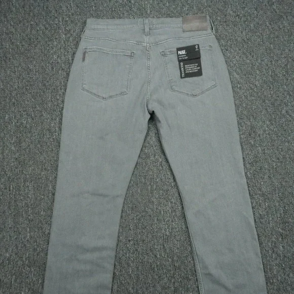 Paige Jeans Mens 31x34 Gray Laroy Federal Slim Straight 5 Pocket Stretch NWT